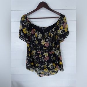 Black Floral Love & Legend Off-Shoulder Blouse